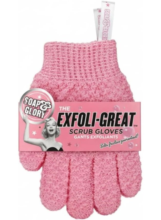 Soap & Glory Exfoliating Bath Gloves, Shower Scrubber for Dead Skin Cell Removal, Massage, Spa Treatment,Multi-colour 2 Pieces original - Image 1