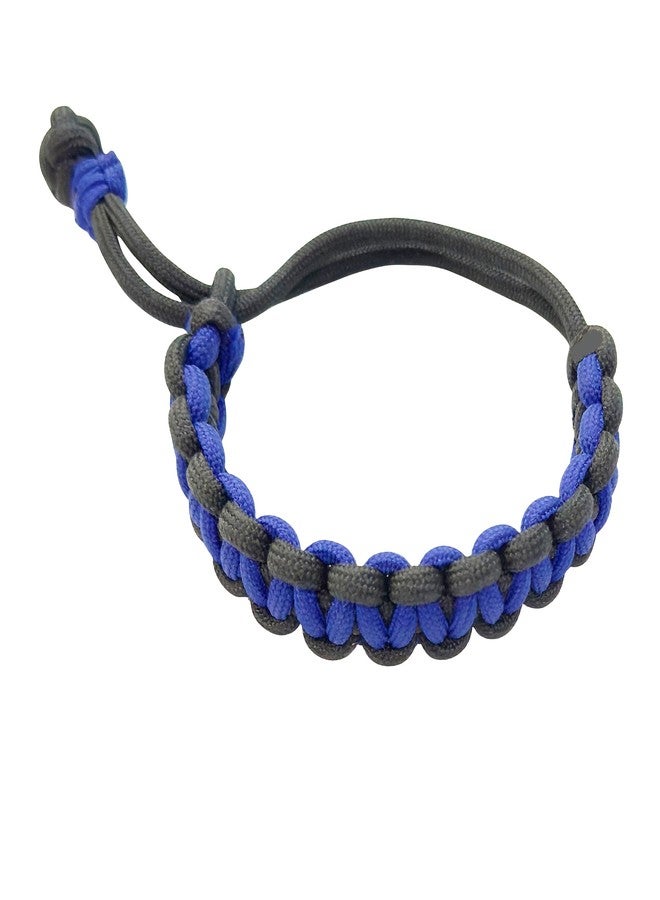 CrownLit Paracord Survival Bracelet, Black and Blue, Handwoven Outdoor Travel Accessory, Adjustable Wristband - Image 2