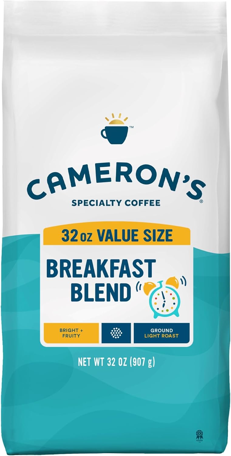 Cameron's Coffee Breakfast Blend Ground Coffee, 32 Ounce Bag - Bright and Fruity Flavor - Image 1