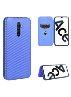Case Cover For OPPO Rnoe Ace Carbon Fiber Texture Horizontal Flip TPU + PC + PU Leather Case with Card Slot Blue