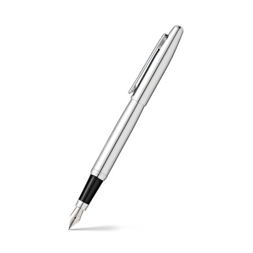 Sheaffer VFM 9421 Fountain Pen Polished Chrome with Chrome Plated Trim | Medium Nib | Premium Silver Pen - Image 1