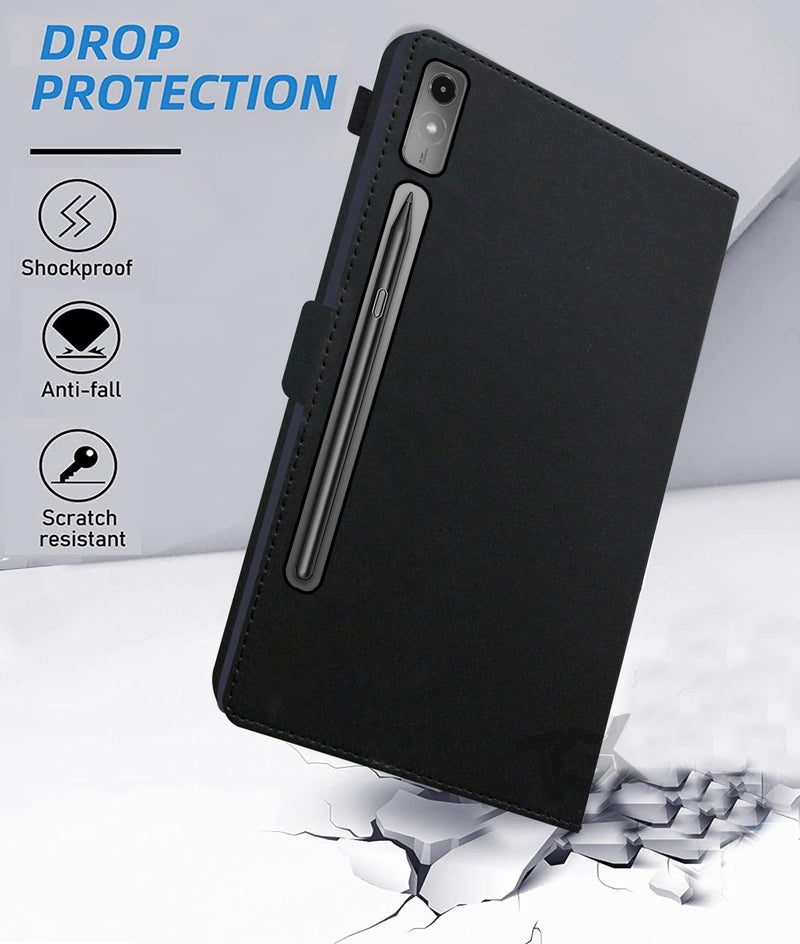 TGK Flip Case Cover for Lenovo Tab P12 12.7 inch Tablet TB370FU (2023 Released) Executive Leather Black - Image 5