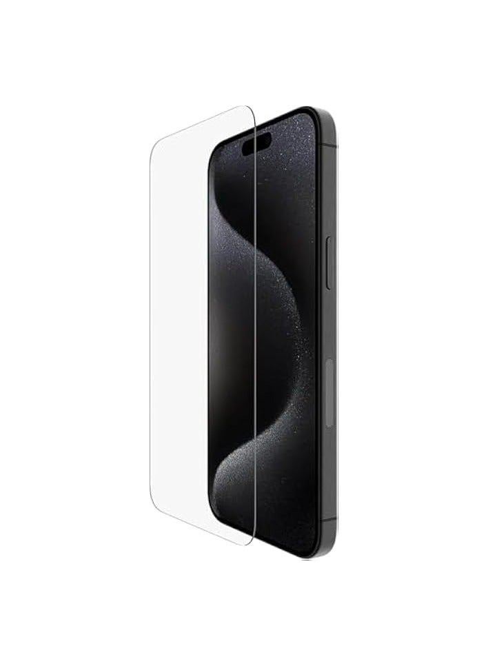 PROMASS Privacy Glass Twice-Tempered Screen Protector, 9H Damage Protection, Super Explosion Proof, Anti Finger Print, UV Protection, Anti Scratch For iPhone 15 Series (iPhone 15 Pro) - Image 1
