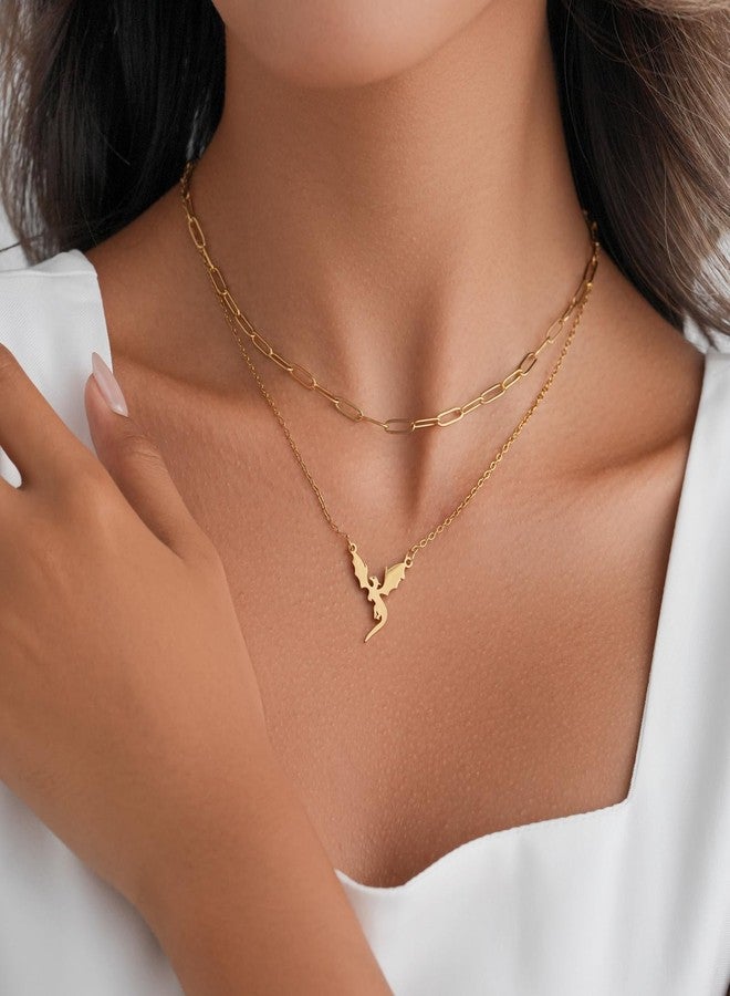 MIFYNN Dragon Stacked Necklaces for Women Gold Layered Paperclip Toothless Necklace Dragon Accessories Jewelry Gift - Image 2