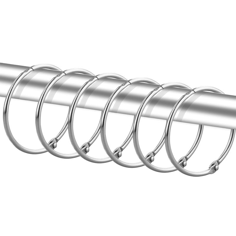24 Pack Shower Curtain Rings Rustproof Decorative Shower Curtain Hooks Metal Round Shower Ring Hooks for Bathroom Shower Rod Stainless Steel