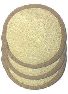 Mr.Cui'shop 3 Pcs/Set 4"×4" Natural Exfoliating Face Pad Loofah Sponge Facial Brush Shower Scrubber Body Bath Spa For Men & Women Renewable Resource (Front 100% Loofah + Back 100% Pile Fabrics) Pack Of 3  - Image 1