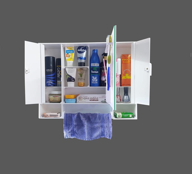 WINACO Diplomat White Acrylic 20 inch x 4 inch x 16 inch BathroomWash BasinWall MirrorCosmetic Storage Cabinet with Mirror - Image 4