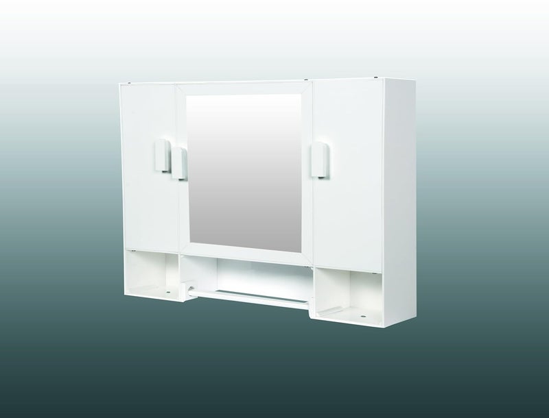 WINACO Diplomat White Acrylic 20 inch x 4 inch x 16 inch BathroomWash BasinWall MirrorCosmetic Storage Cabinet with Mirror - Image 1