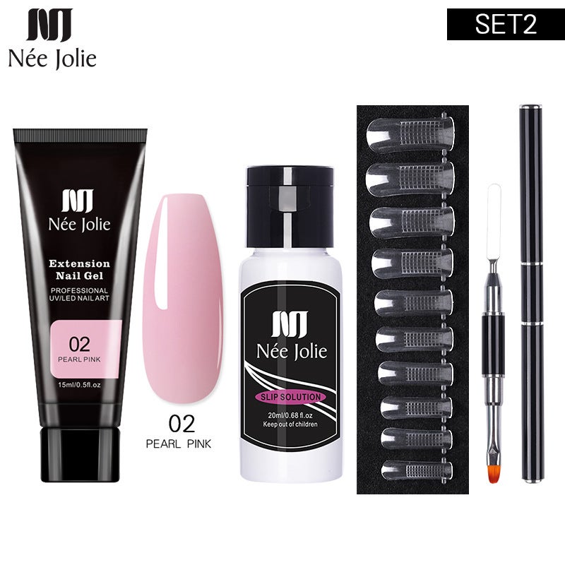 Neejolie Nail Art Solid Extension Glue Set Paper Holder-Free Extension Crystal Model Crystal Glue Potherapy Glue Set - Image 4