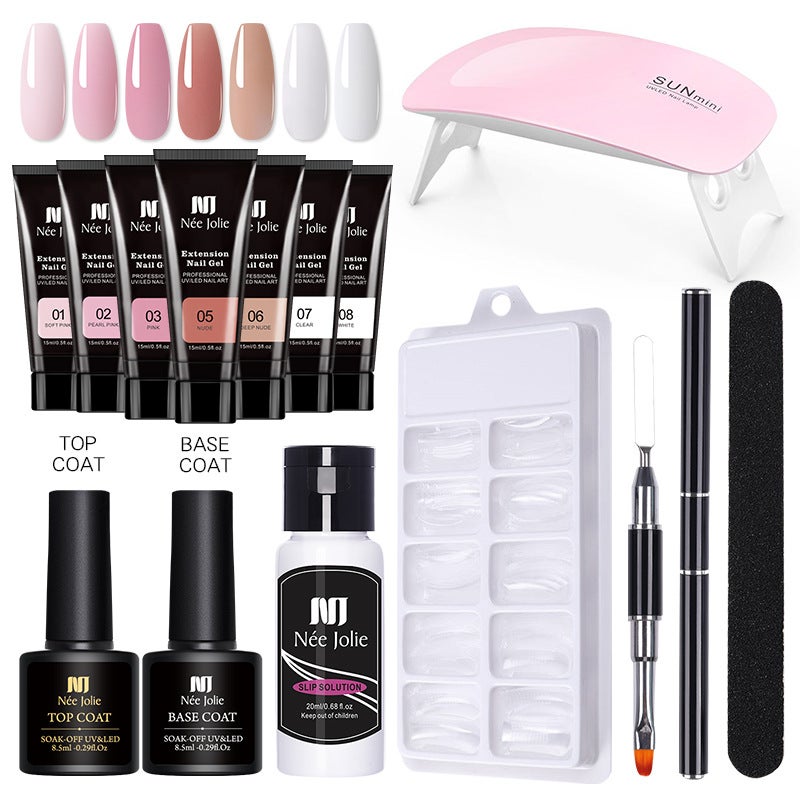 Neejolie Nail Art Solid Extension Glue Set Paper Holder-Free Extension Crystal Model Crystal Glue Potherapy Glue Set - Image 2