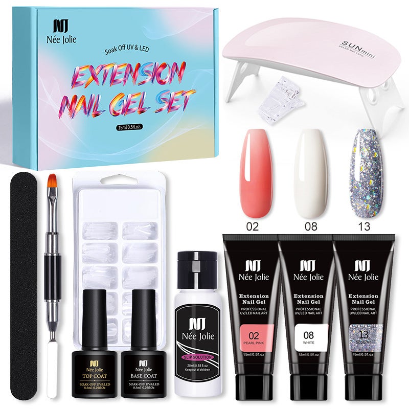 Neejolie Nail Art Solid Extension Glue Set Paper Holder-Free Extension Crystal Model Crystal Glue Potherapy Glue Set - Image 1