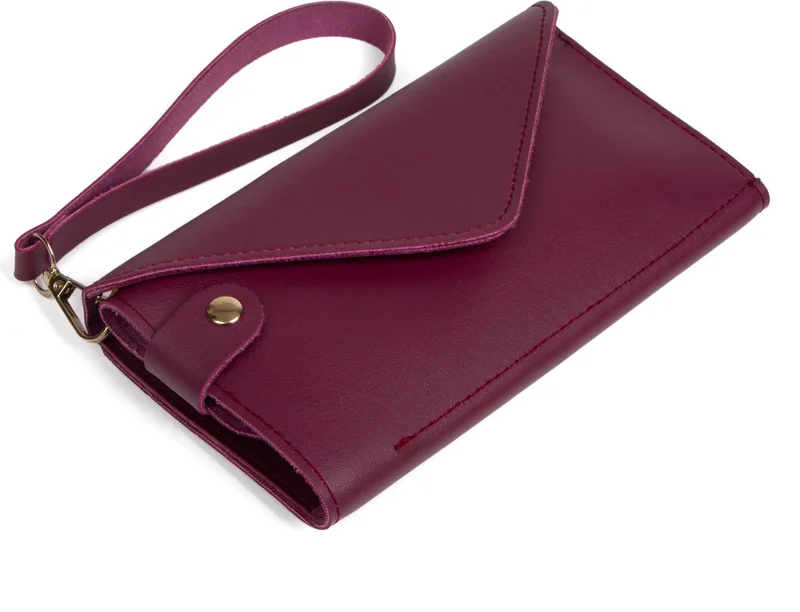 Avca Women's Leather Phone Cash Wallet with Lockable Compartment and Wrist Strap