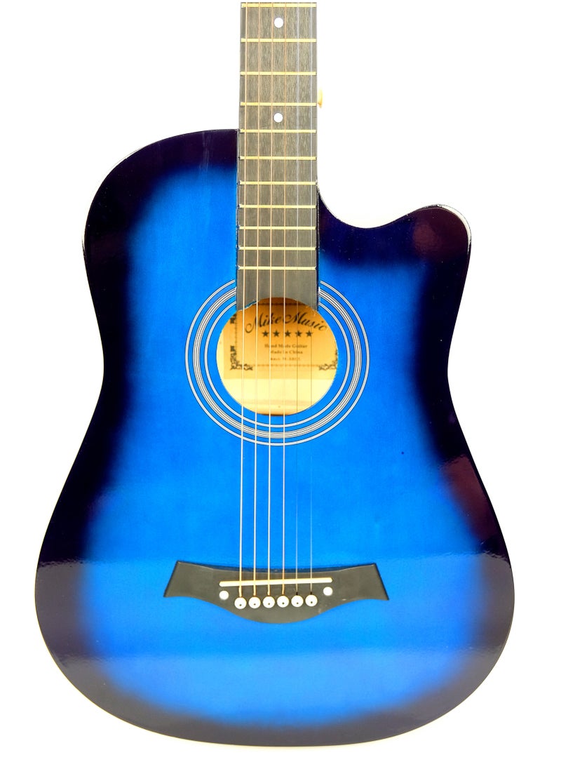 Mike Music Mike Music 38-Inch Acoustic Guitar with Bag, Strings, Capo, Picks & Strap -Blue  - Image 3