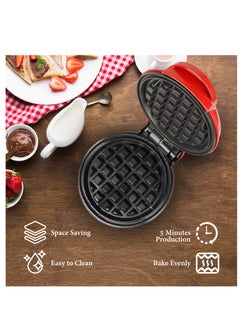Jinou 4" Mini Waffle Maker - Made With Premium Quality Plastic & Non-Stick Coating - Small Pancake Maker For Brownies, Cookies, Quesadillas, Calzones, Hash Browns, Grilled Cheeses, and Other Foods  - Image 4