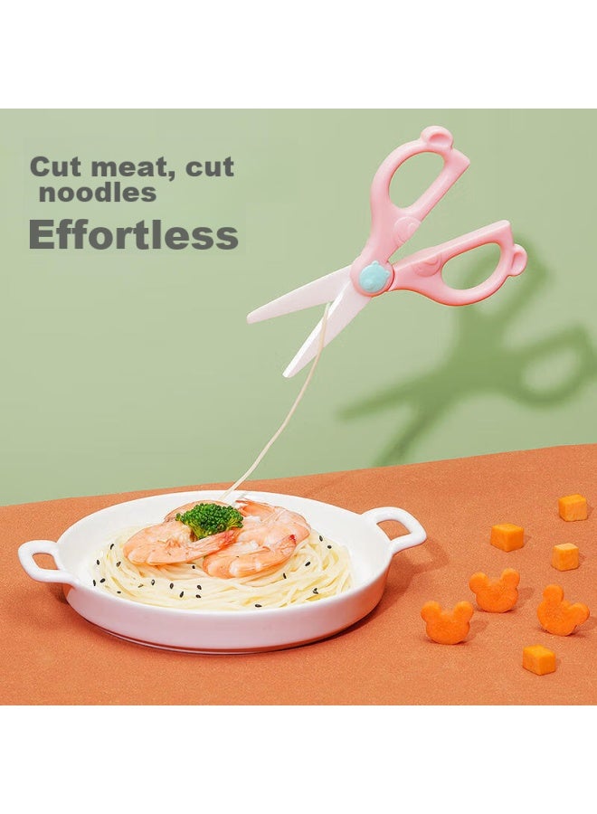 Cookss Baby Ceramic Food Scissors, Children's Manual Ceramic Food Cutter And Grinder, Baby Food Tool With Blue Handle - Image 2