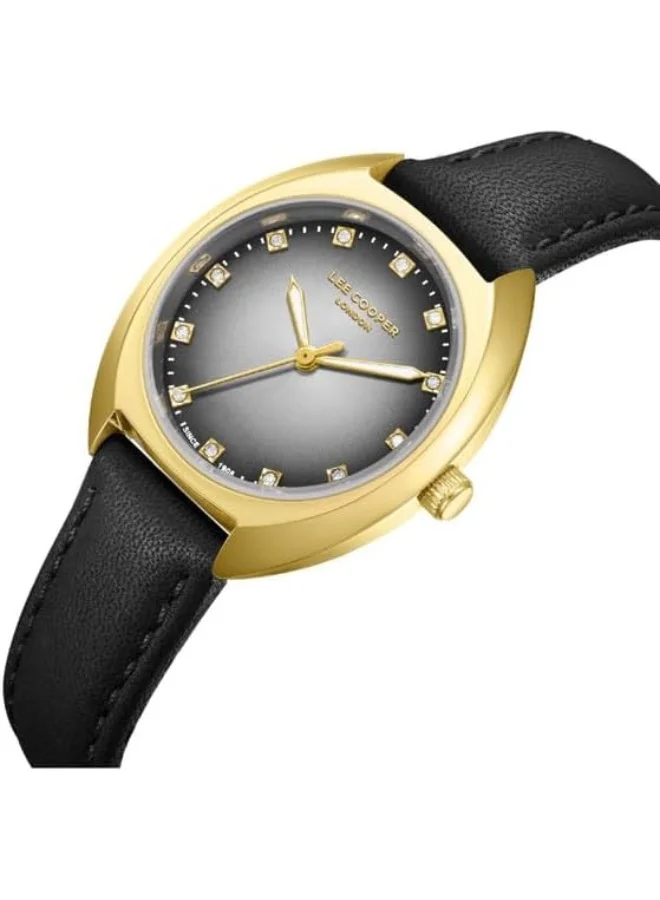Lee Cooper LEE COOPER Women's Watch, Analog Display and Leather Strap - LC07988.131, Black
