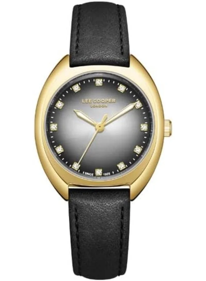 Lee Cooper LEE COOPER Women's Watch, Analog Display and Leather Strap - LC07988.131, Black