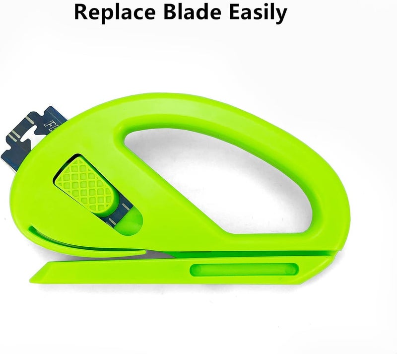 CARTINTS 2Pack Safety Wrapping Paper Cutter Vinyl Film Cutter Car Wraps Knife Craft Vinyl Knife Utility Knives with Razor Blade for Window Tint, Car Wrap, Craft Making, Green - Image 5