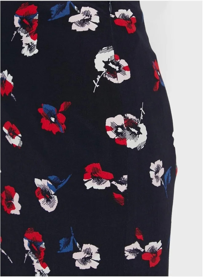 GANT Ruffle Detail Printed Skirt