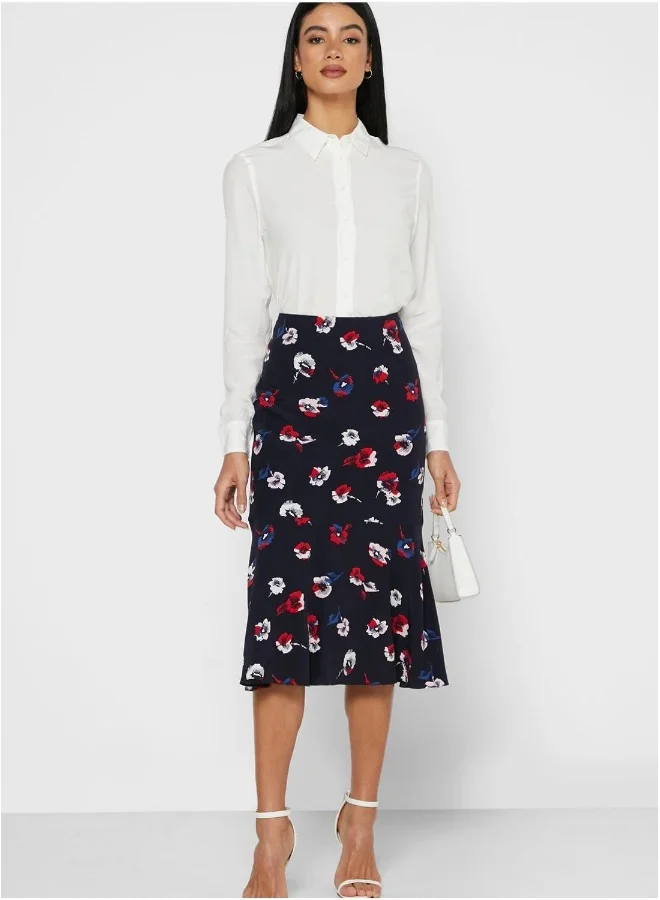 GANT Ruffle Detail Printed Skirt