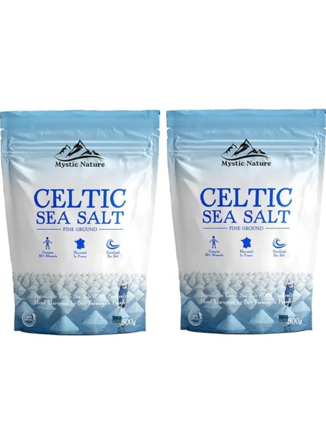 Mystic Nature Mystic Nature Fine Ground Celtic Sea Salt Pack of 2 - Image 1