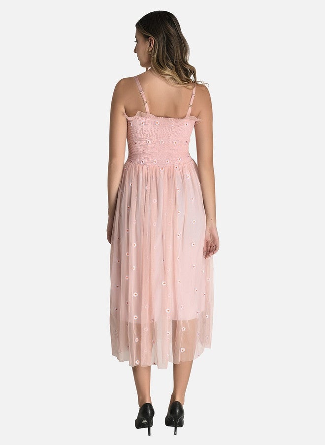 FIMS Floral Embroidered Midi Dress - Image 5