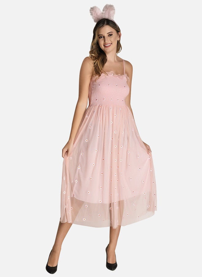 FIMS Floral Embroidered Midi Dress - Image 3