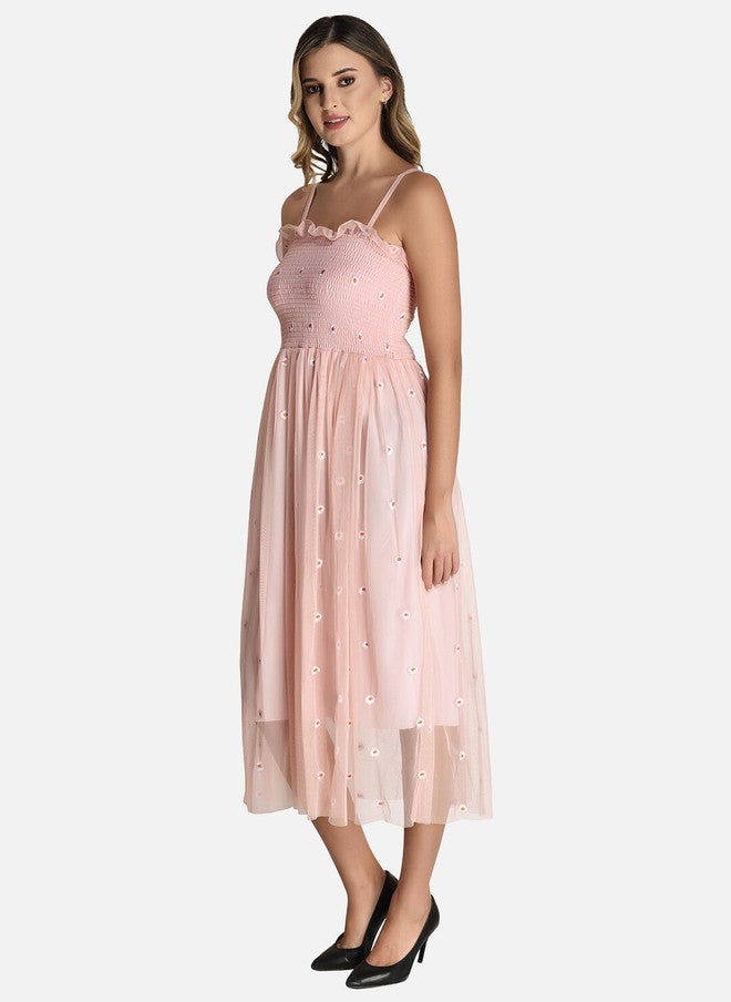 FIMS Floral Embroidered Midi Dress - Image 4