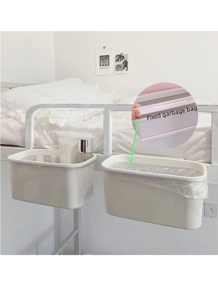 Bukela 2 Pack White Hanging Cup Holders,10x5x4.5 Trolley Basket Storage,Rolling Cart Accessories Hanging Buckets Hanging Bins,Storage Bucket,Make Up Pencil Holder,Kitchen Storage Container - Image 5