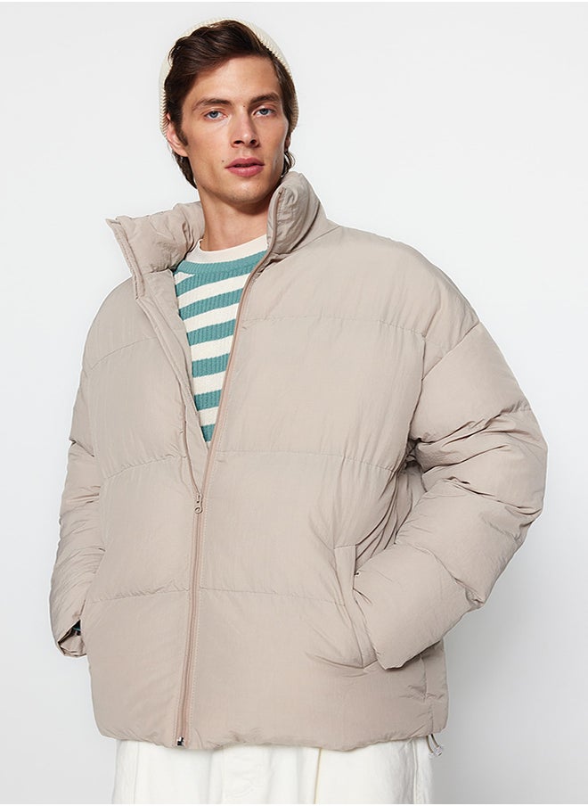 trendyol - Taş Unisex Oversize Fit Stand Collar Puffer Winter Coat TMNAW24MO00003 - Image 1