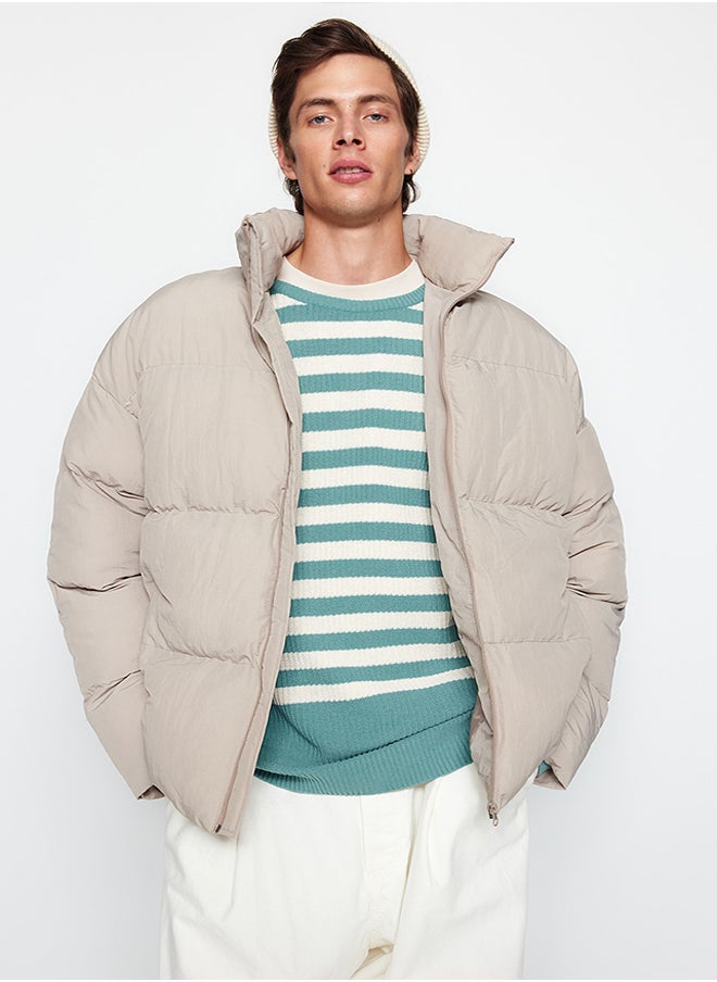 trendyol - Taş Unisex Oversize Fit Stand Collar Puffer Winter Coat TMNAW24MO00003 - Image 1