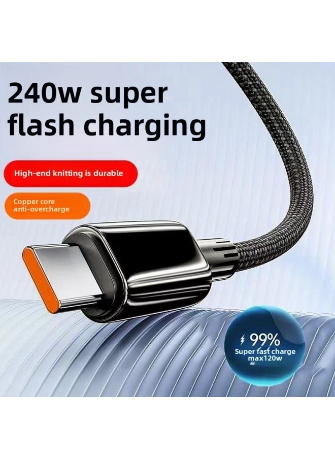 Generic - Type-c Data Line 240W Super Fast Charging Is Suitable For Huawei P30/40 Glory Nova6/7/8 Charging Line 6A-Color:Tooth White [5w General Charge] 1 Pack - 3m : High-grade Pure Copper Does Not Damage The Machine - Does Not Get Hot - Image 1