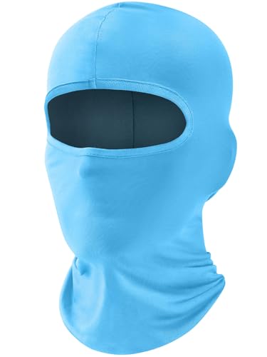 Fuinloth Balaclava Face Mask, Summer Cooling Neck Gaiter, UV Protector Motorcycle Ski Scarf for Men/Women Light Blue - Image 1