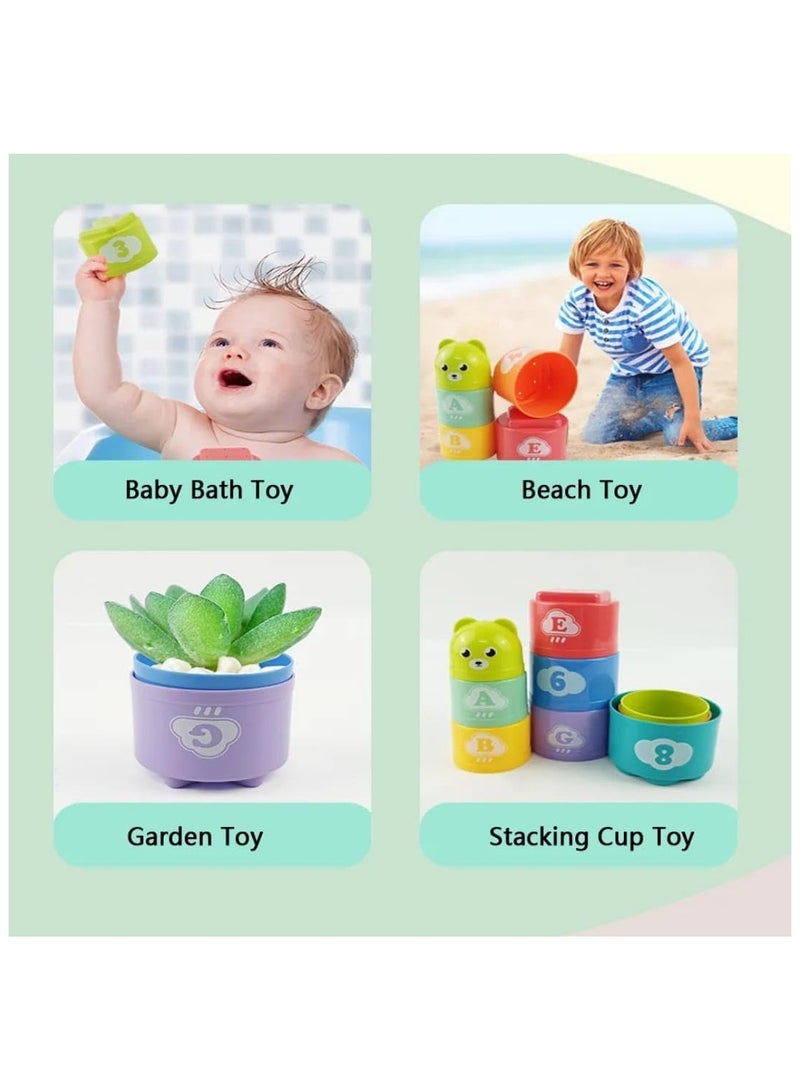 Baby Toys 6 to 12 Months, Stacking Nesting Cups, Montessori Toys for 1 Year Old, Infant Toddler Sensory Toys 0-3, Color & Shape Learning Blocks, Stacking Building Toys for Boys & Girls  - Image 3