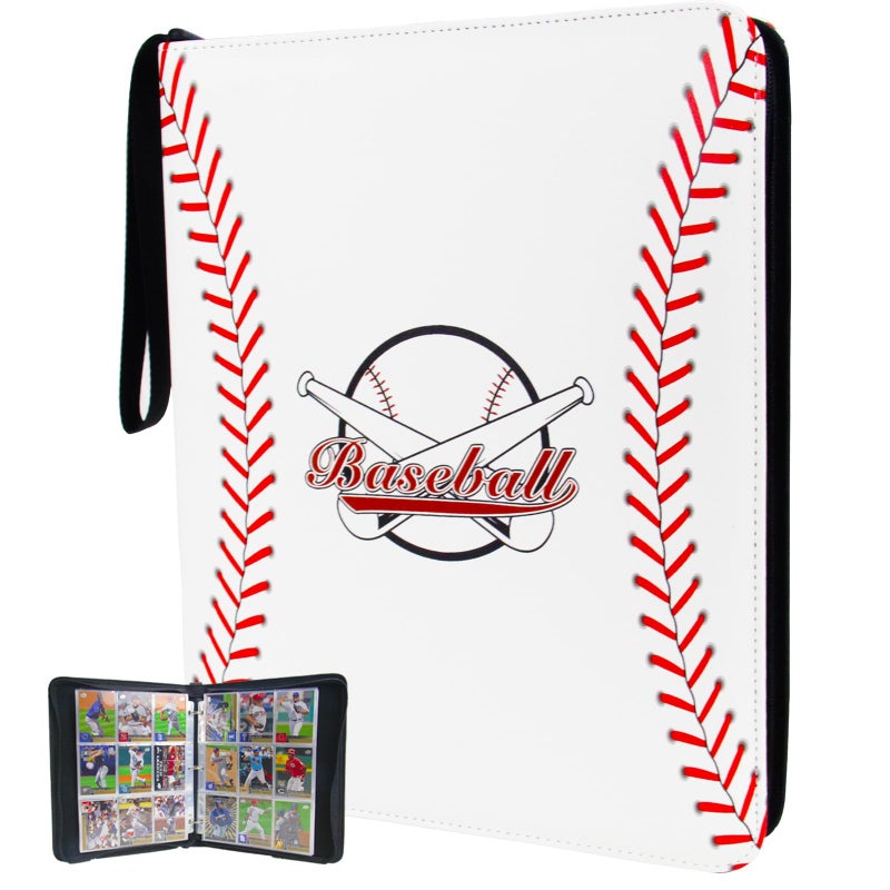 Baseball Card Binder 900 Pocket Card Collections Album 9 Pocket Trading Card binder with 50 Removable Sleeves Card Protectors Holder Fit Football Baseball Sport Cards and Other Trading Cards