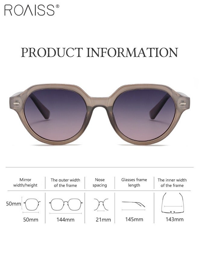 roaiss Round Polarized Sunglasses for Men Women, UV400 Protection Sun Glasses with Transparent Grey PC Frame, Fashion Anti-Glare Sun Shades for Driving, Fishing, Traveling - Image 3