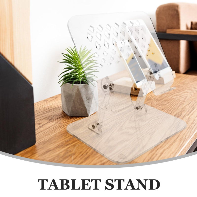 Adjustable Acrylic Book Stand Laptop Riser Holder Tablet Notebook Cooling Base - Image 4