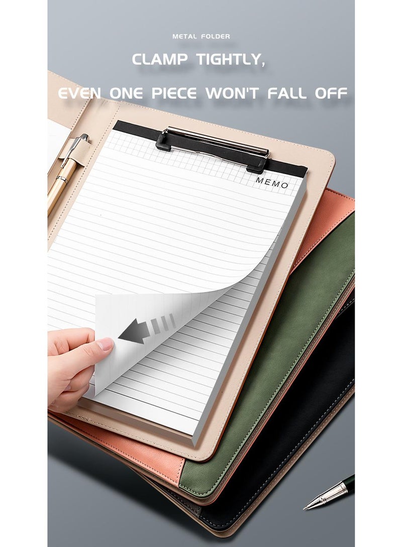 Loquat A4 Multifunctional Leather Folder Sales Folder Office Binder With Calculator And A4 Note Paper - Image 2