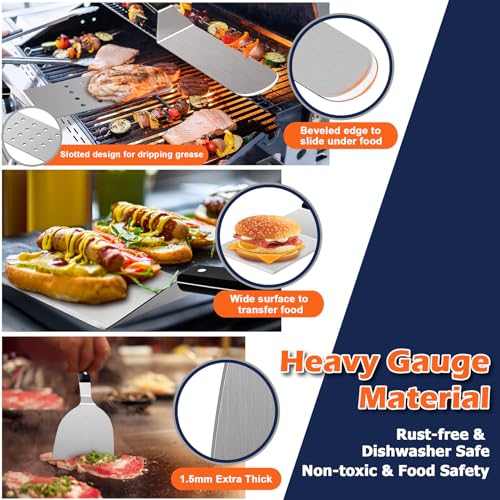 Joyfair Griddle Accessories Kit, Joyfair 18Pcs Flat Top Grill Accessories for Blackstone, Stainless Steel Hibachi Griddle Tool Set with Spatula, Basting Cover Burger Press for Outdoor BBQ (ABS Handles) - Image 4