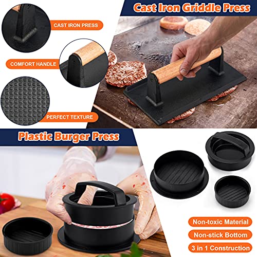 Joyfair Griddle Accessories Kit, Joyfair 18Pcs Flat Top Grill Accessories for Blackstone, Stainless Steel Hibachi Griddle Tool Set with Spatula, Basting Cover Burger Press for Outdoor BBQ (ABS Handles) - Image 5