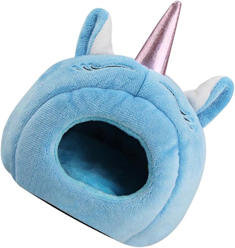 Unicorn Pet Bed Plush Hamster Nest Cave Cozy Hideaway Washable Small Animal House Random Color - Image 1