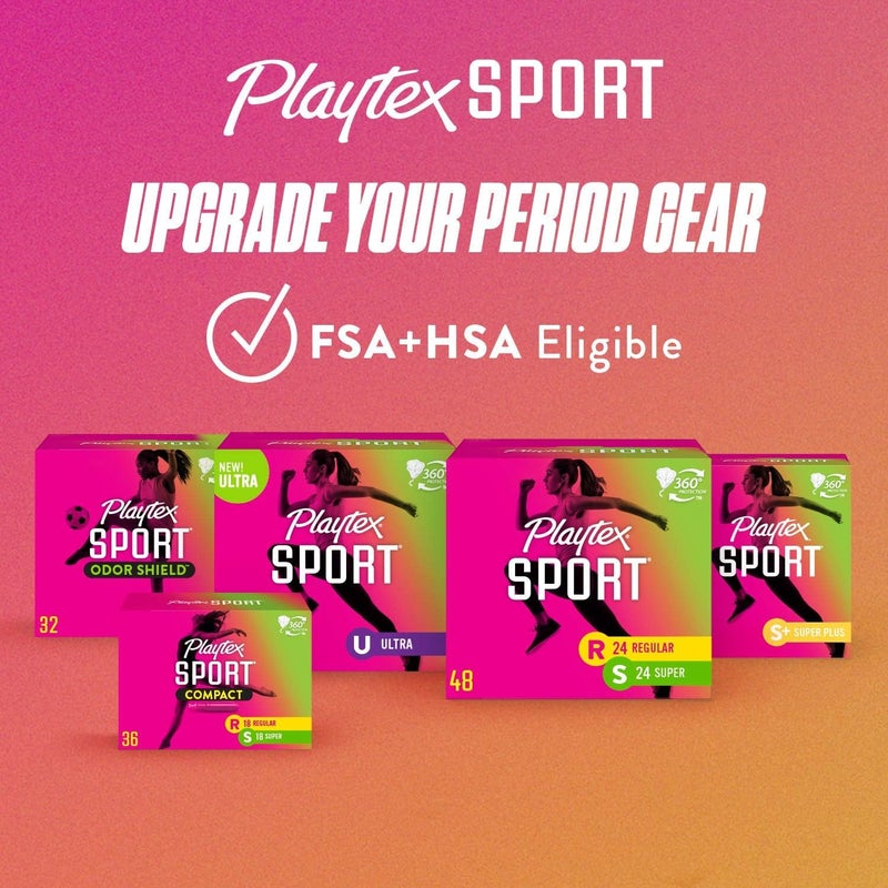 Playtex Sport Tampons Multipack - 36 Count (18 Regular/18 Super Absorbency), Fragrance-Free - Image 5