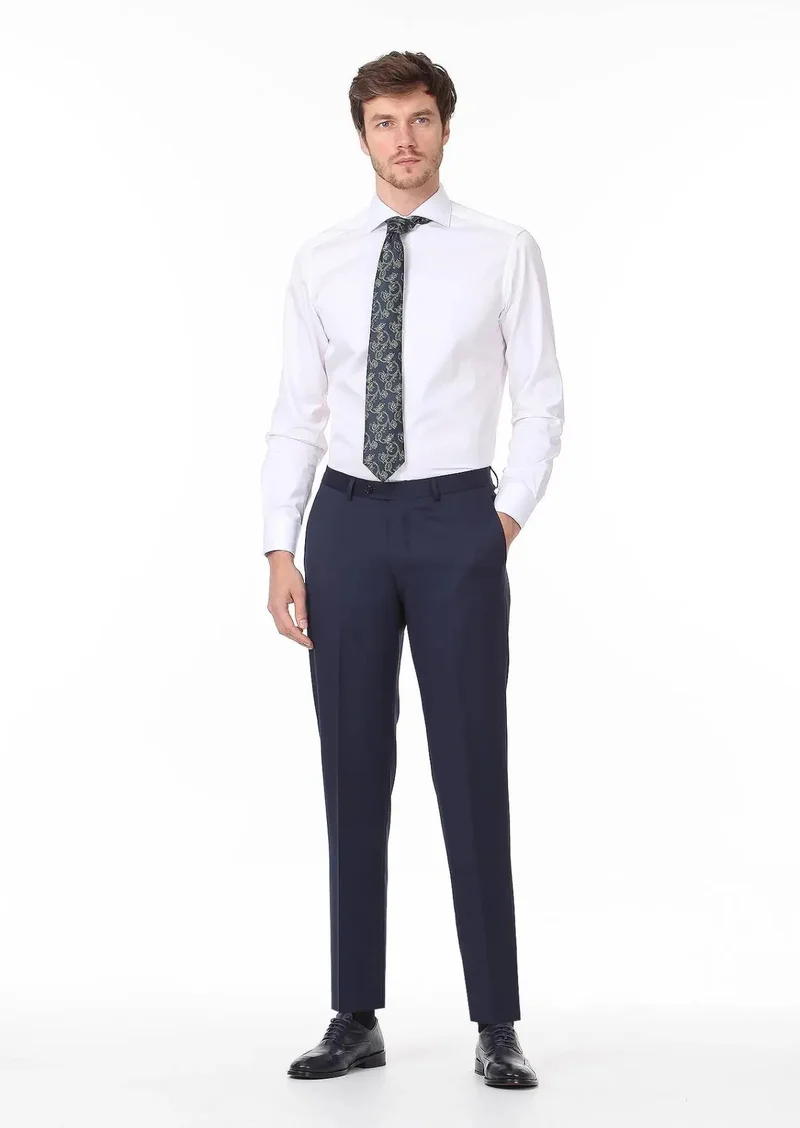 RAMSEY Saks Material Regular Fit Classical 100% Wool Trousers