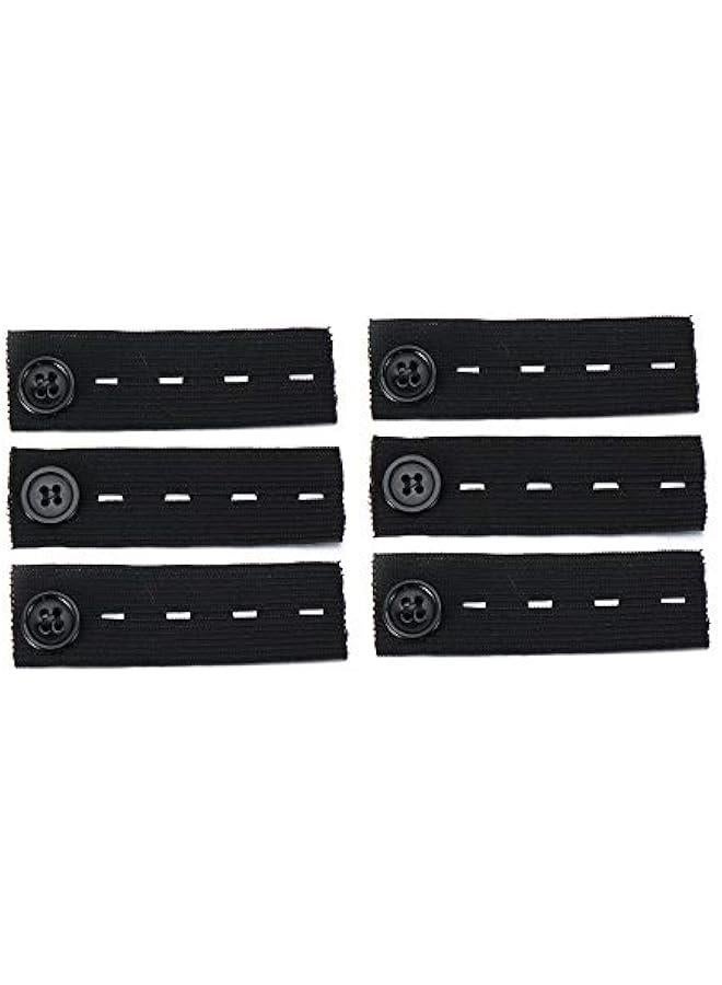 6Pcs Uni Waist Band Pant Extender Belt Tight Trousers Jeans Skirts Maternity on Hooks Garment Accessories(3.27inch,Black)  - Image 1