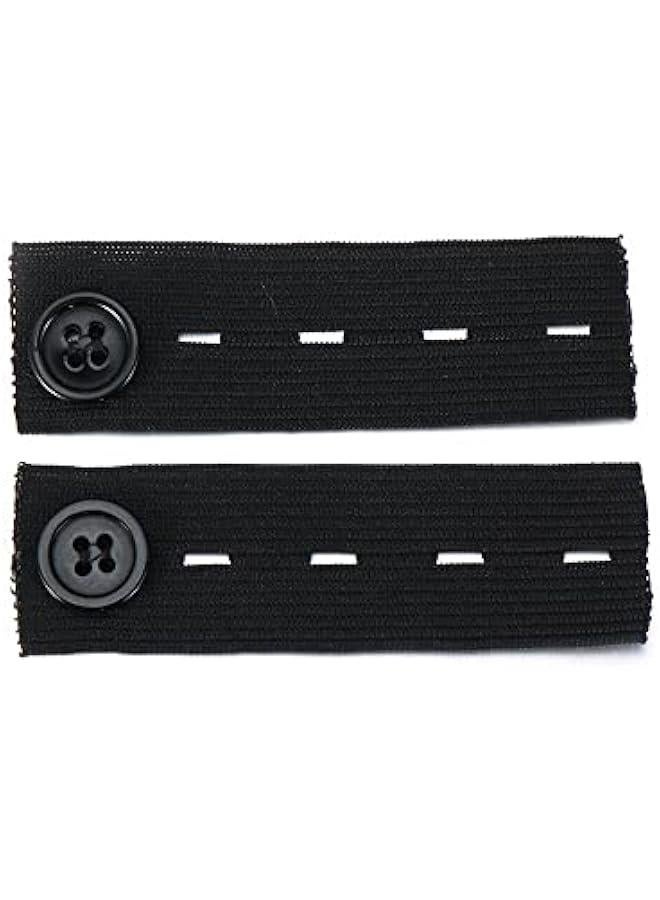 6Pcs Uni Waist Band Pant Extender Belt Tight Trousers Jeans Skirts Maternity on Hooks Garment Accessories(3.27inch,Black)  - Image 2