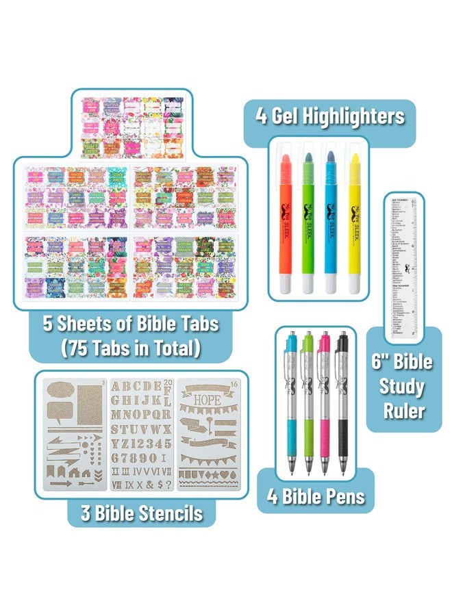 Mr. Pen Bible Journaling Kit with Bible Highlighters and Pens No Bleed, Bible Tabs, Bible Stencils, Bible Ruler, Bible Markers No Bleed, Bible Journaling Supplies, Bible Study Kit, Christian Gifts - Image 2