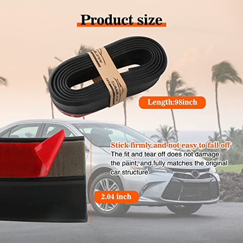 Miytsya Pack-1 2.5M/8.2FT Carbon Fiber Front Lip, Side Skirt, Spoiler - Waterproof Protection, Universal Auto Parts (Carbon Fiber Black) - Image 2