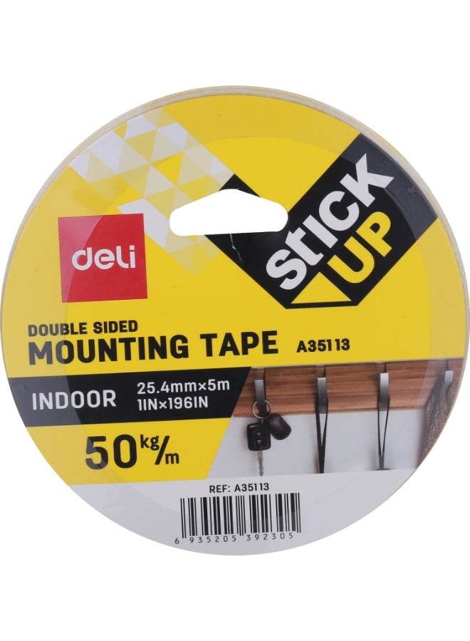 ديلي Deli Mounting Double Sided Tape, 5 Meter Length X 25 mm Width - Image 2