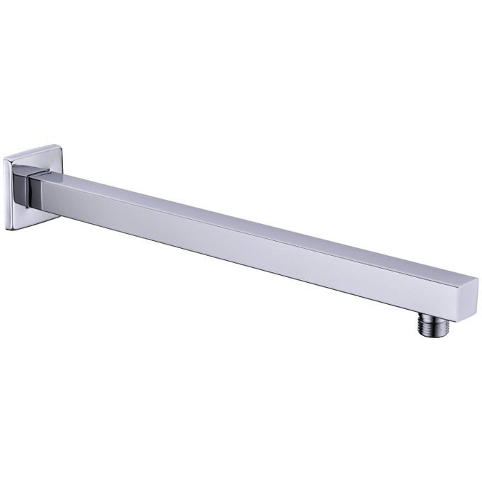 SHOWER ARM WITH FLANGE 16 INCH STAINLESS STEEL OVERHEAD SHOWER EXTENSION ARM BATHROOM WALL MOUNTED PIPE FOR RAINFALL SHOWERHEAD CHROME