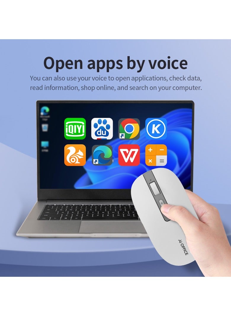 Luttec AI Wireless Mouse, 4000 Adjustable DPI, Multilingual Voice Typing & Translation, AI Chat Assistant, All-in-One AI Office Function, Universal for Desktop Laptop Mac All-in-One PC - Image 5